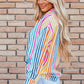 Striped Collared Neck Long Sleeve Shirt