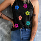 Sequin Flower Round Neck Tank