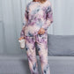 Tie-Dye Crewneck Top and Drawstring Waist Joggers Lounge Set