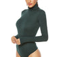 Ribbed Turtleneck Long Sleeve Bodysuit