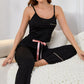 Contrast Trim Cropped Cami and Pants Loungewear Set