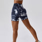 Tie Dye Wide Waistband Slim Fit Sports Shorts