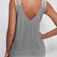 Full Size Lace Detail V-Neck Tank