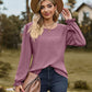 Round Neck Puff Sleeve Blouse