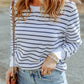 Striped Long Sleeve Round Neck Top