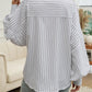 Devine Striped Collared Neck Long Sleeve Shirt