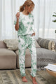 Tie-Dye Tee and Drawstring Waist Joggers Lounge Set Gum Leaf