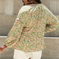 HEYSON She's Blossoming Full Size Balloon Sleeve Floral Blouse