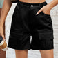 Pocketed High Waist Denim Shorts