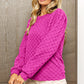 BiBi Round Neck Brushed Checker Top