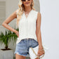 Eyelet Lace Detail V-Neck Tank