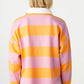 Contrast Striped Collared Neck Long Sleeve Sweatshirt