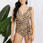 Marina West Swim Full Size Float On Ruffle Faux Wrap One-Piece in Leopard