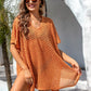 Openwork Slit Scoop Neck Cover Up