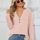 Ribbed Notched Long Sleeve T-Shirt