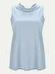 Full Size Round Neck Sleeveless Top Light Blue