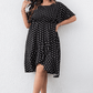 Plus Size Polka Dot Flutter Sleeve Dress