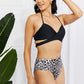 Marina West Swim Summer Splash Halter Bikini Set in Black