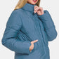 Zenana Zip Up Turtleneck Puffer Jacket with Pockets