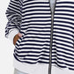 Striped Zip Up Long Sleeve Sweatshirt