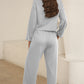 Round Neck Long Sleeve Top and Pants Set