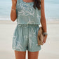 Printed Cropped Tank and Shorts Set