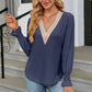 V-Neck Flounce Sleeve Blouse