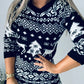 Christmas Element Round Neck Mini Sweater Dress