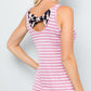 Celeste Full Size Backside Bow Tie Striped Tank