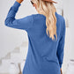 V-Neck Buttoned Long Sleeve Blouse