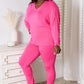 Basic Bae Full Size V-Neck Soft Rayon Long Sleeve Top and Pants Lounge Set