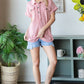 Reborn J Half Button Short Sleeve Top