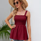 Smocked Square Neck Babydoll Tank