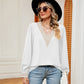 Contrast Puff Sleeve Blouse