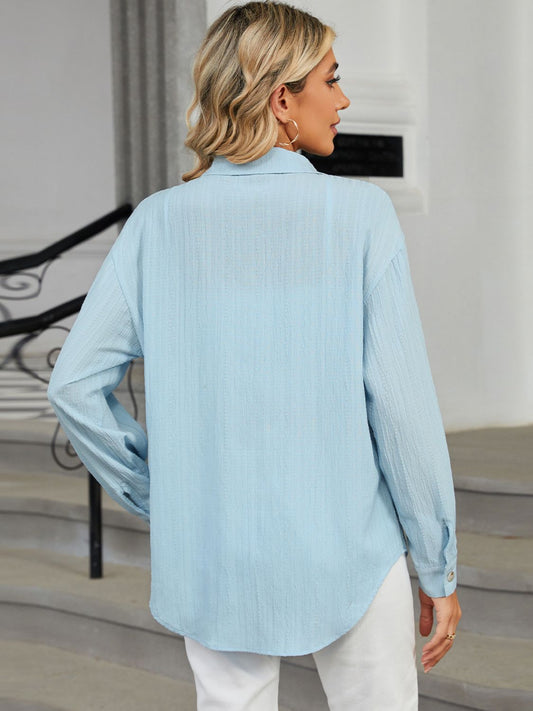 Collared Neck Long Sleeve Shirt