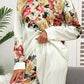 Printed Round Neck Top and Pants Lounge Set