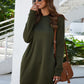 Round Neck Long Sleeve Mini Dress with Pockets