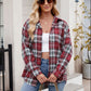 Mandy Pocketed Plaid Collared Neck Long Sleeve Shirt