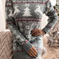 Reindeer & Snowflake Round Neck Sweater Dress