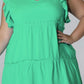 Plus Size V-Neck Frill Trim Mini Dress