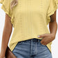 Round Neck Layered Flutter Sleeve Blouse