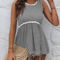 Ivy Lane Striped Lace Trim Round Neck Tank