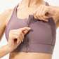 Zip-Up Round Neck Sports Bra