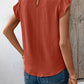 Ivy Lane Ruched Round Neck Cap Sleeve Blouse