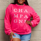 Simply Love Full Size CHAMPAGNE Graphic Long Sleeve Sweatshirt