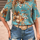 Printed Round Neck Half Sleeve Blouse