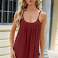 Eyelet Scoop Neck Ruched Cami