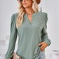 V-Neck Puff Sleeve Blouse