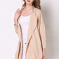 Full Size Open Front Longline Trench Coat