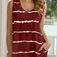 Striped Round Neck Tank and Shorts Lounge Set